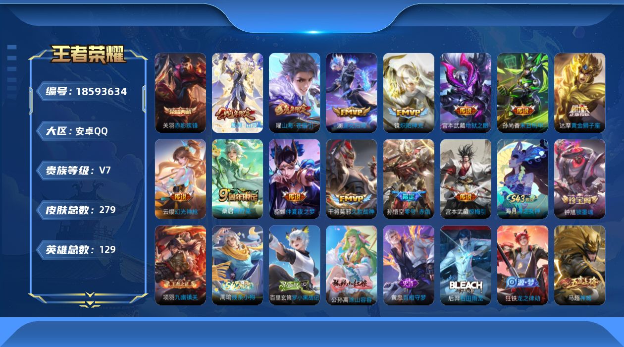 WZQM4296830王者荣耀账号详情图16