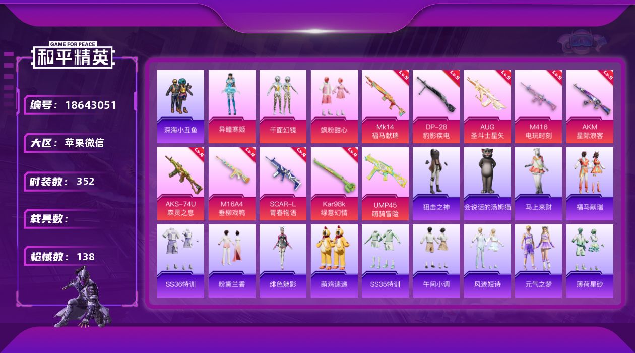 和平精英账号苹果微信[18643051]3粉装 10特效枪 10印记 可二次 可修改实名 
【热门装扮】异瞳寒姬,千面幻