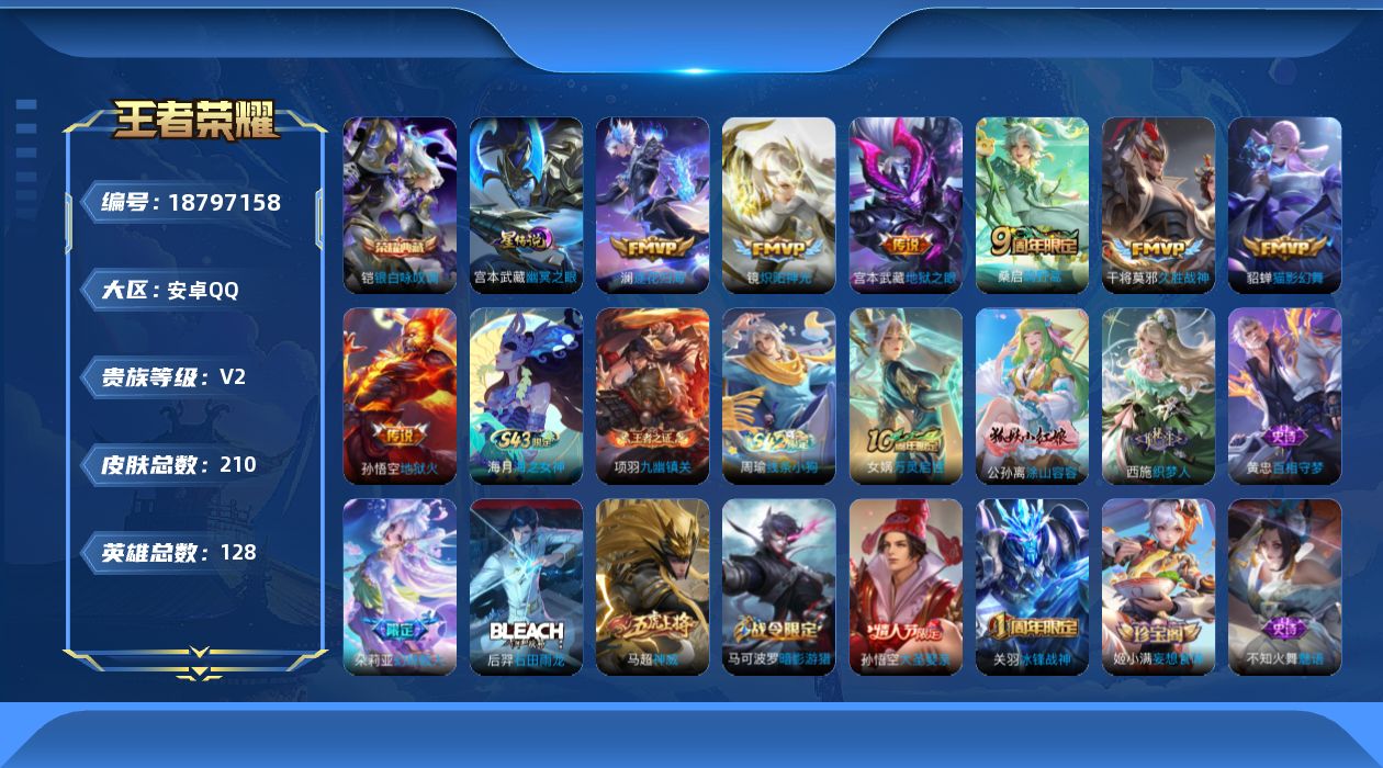 WZQM4312623王者荣耀账号详情图13