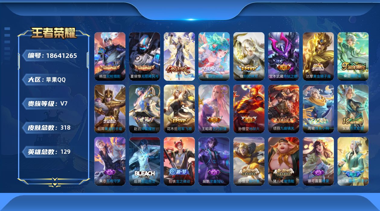 WZQM4300551王者荣耀账号详情图16