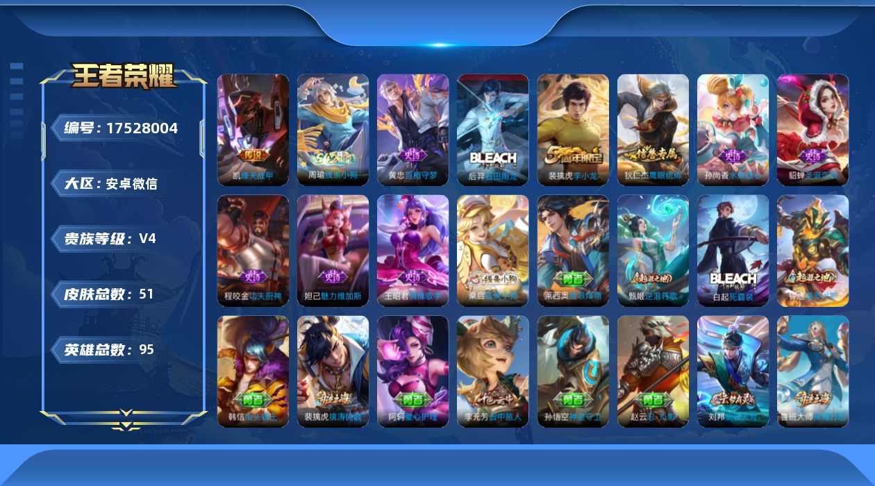 WZQM4235021王者荣耀账号详情图13