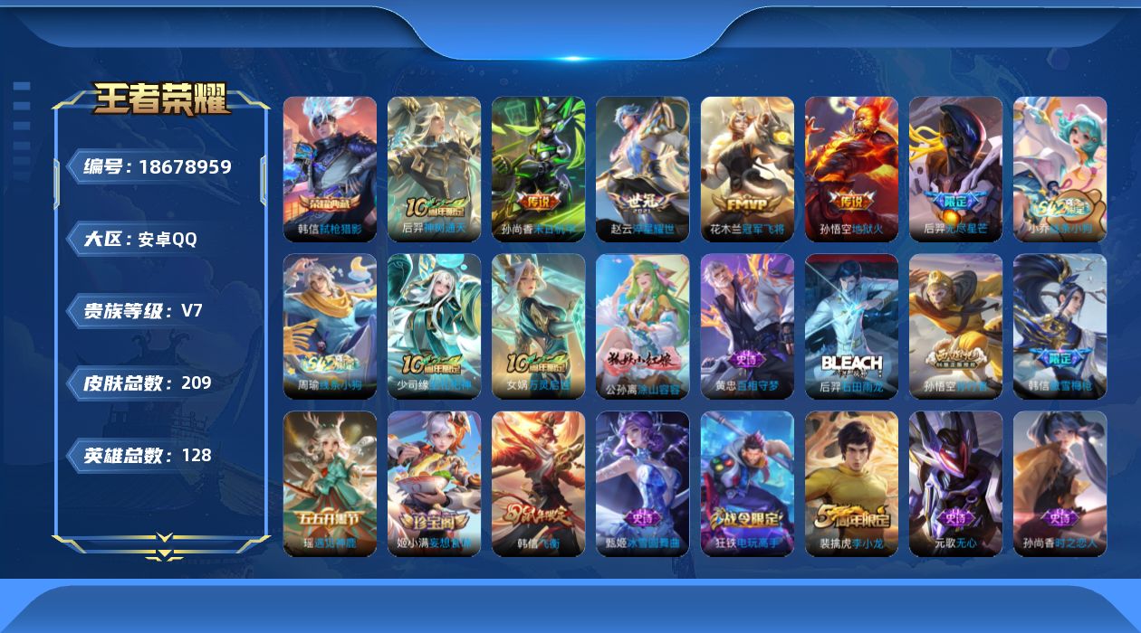 WZQM4305243王者荣耀账号详情图16