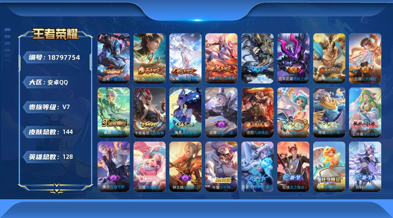 WZQM4312912王者荣耀账号详情图13