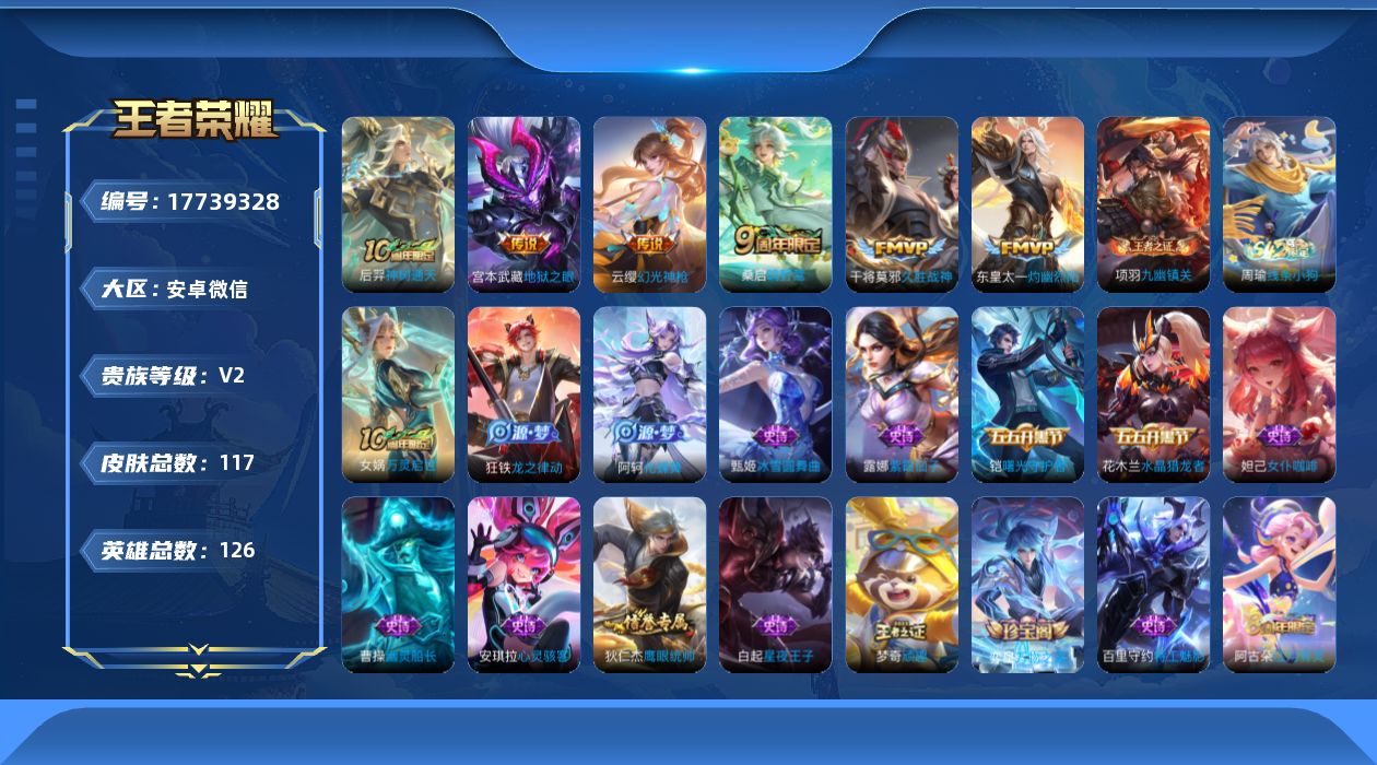 WZQM4237864王者荣耀账号详情图13