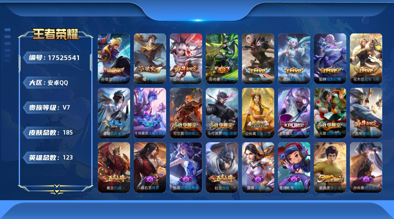 WZQM4216370王者荣耀账号详情图17