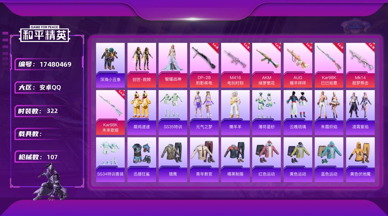 和平精英账号安卓QQ[17480469]2粉装 7特效枪 可二次 可修改实名 
【热门装扮】智耀战神,创世·救赎,迅捷狂
