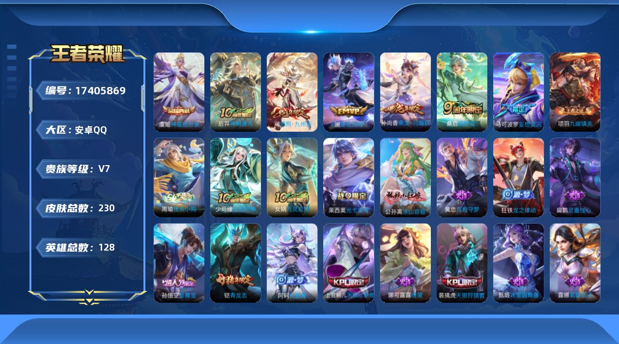 WZQM4207879王者荣耀账号详情图17