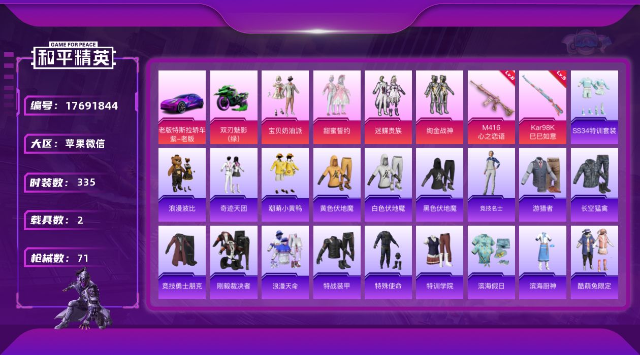 和平精英账号苹果微信[17691844]4粉装 2特效枪 2载具 1印记 可二次 可修改实名 
【热门装扮】宝贝奶油派,