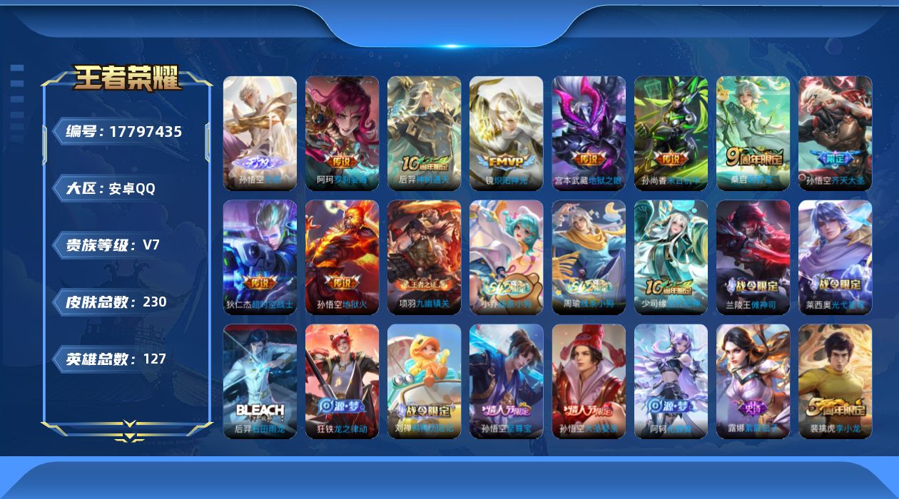 WZQM4243205王者荣耀账号详情图16