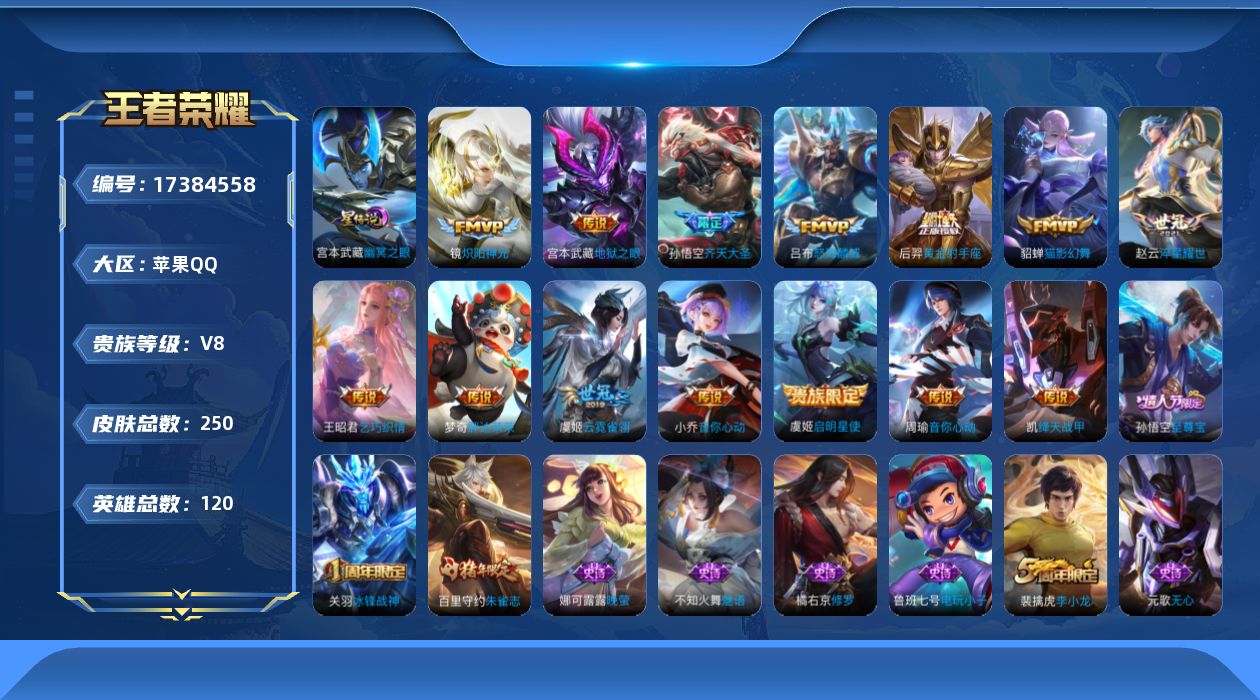 WZQM4208135王者荣耀账号详情图15
