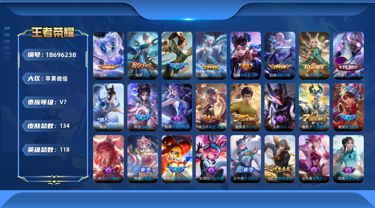 WZQM4307670王者荣耀账号详情图17