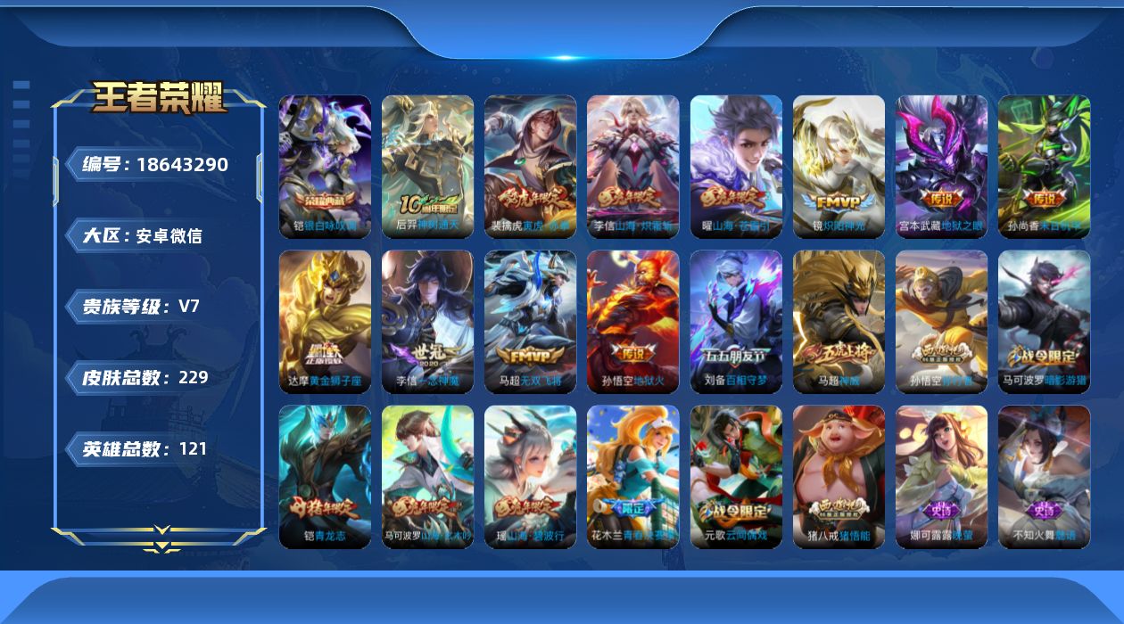 WZQM4300821王者荣耀账号详情图17