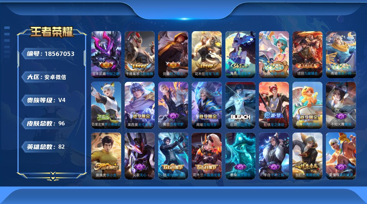 WZQM4295618王者荣耀账号详情图13