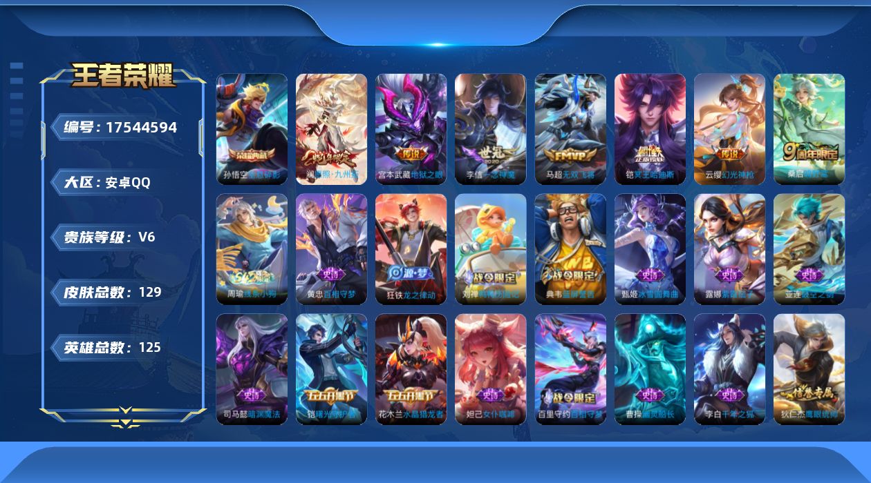 WZQM4217461王者荣耀账号详情图14