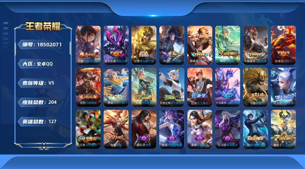 WZQM4290525王者荣耀账号详情图14