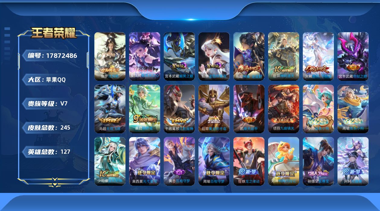 WZQM4250008王者荣耀账号详情图18 WZQM4250008王者荣耀账号详情图18