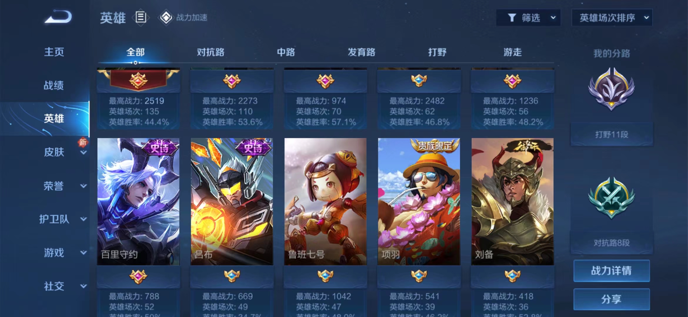 WZJM252980王者荣耀账号详情图4 WZJM252980王者荣耀账号详情图4