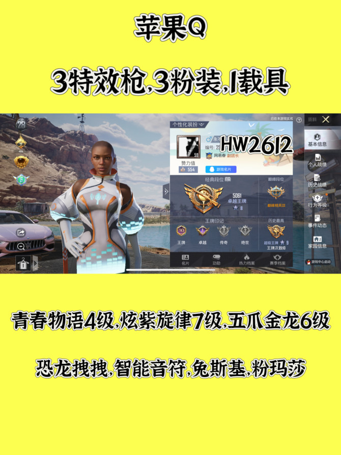 HW2612苹果q区可二次无违规 80套服...