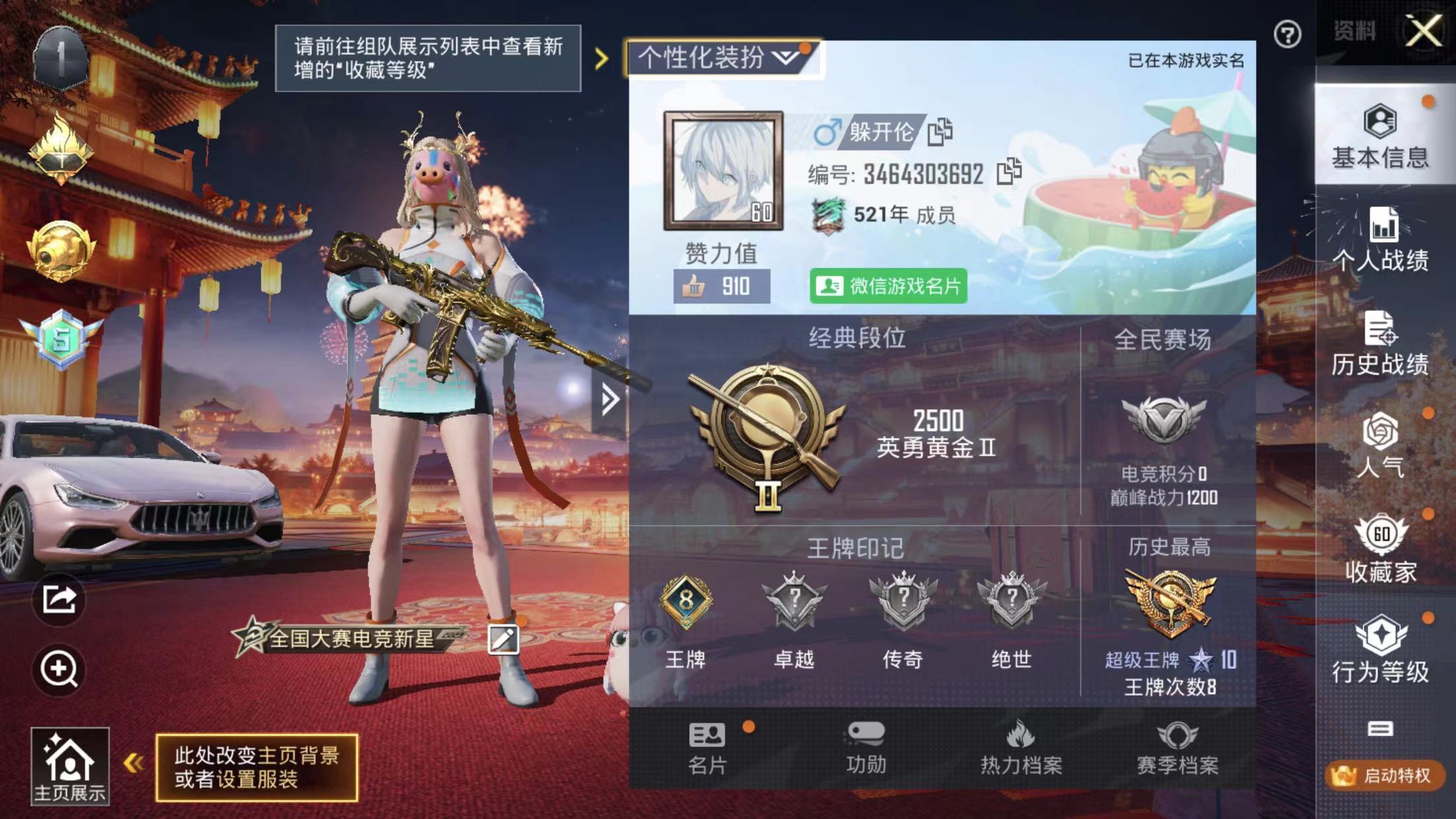 HPKG326065和平精英账号详情图4 HPKG326065和平精英账号详情图4