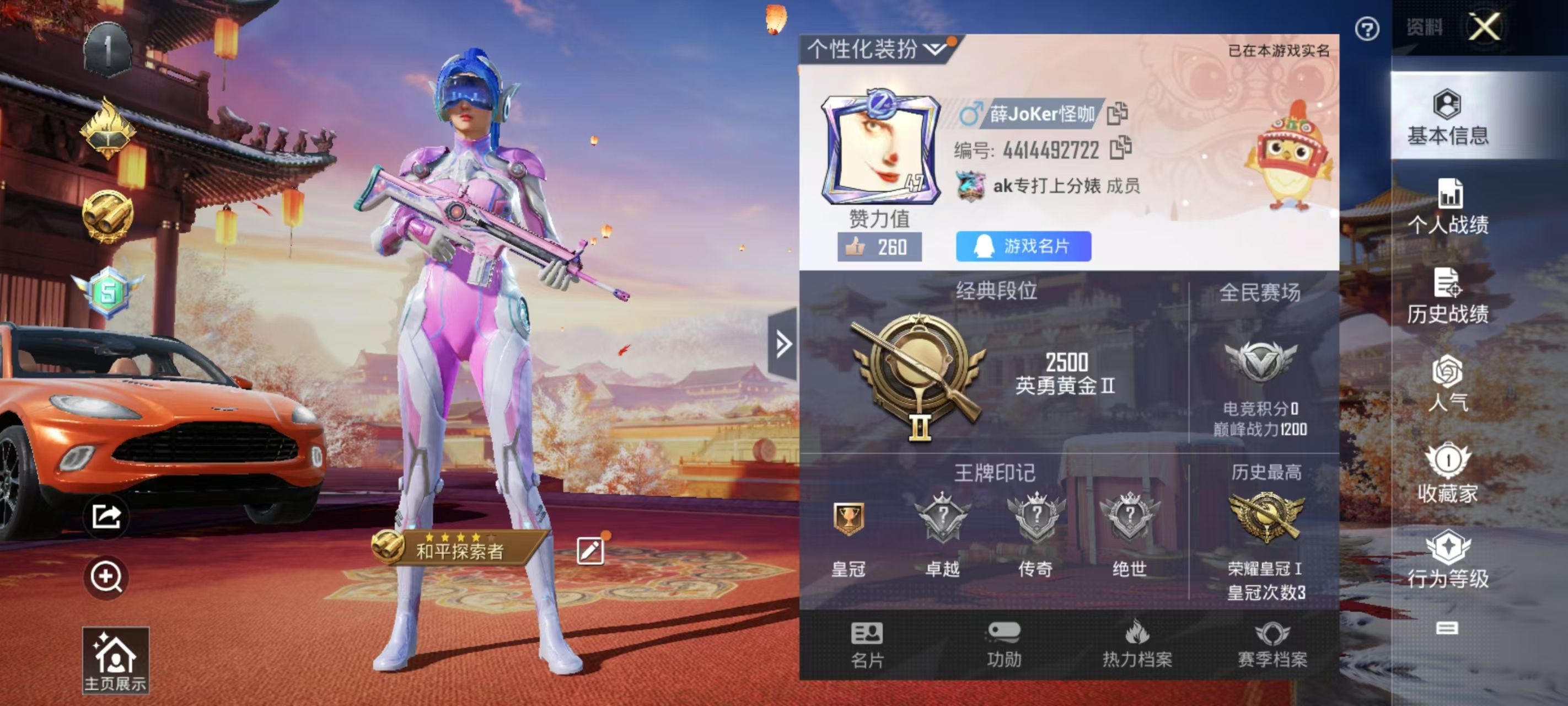 HPKG331794和平精英账号详情图4