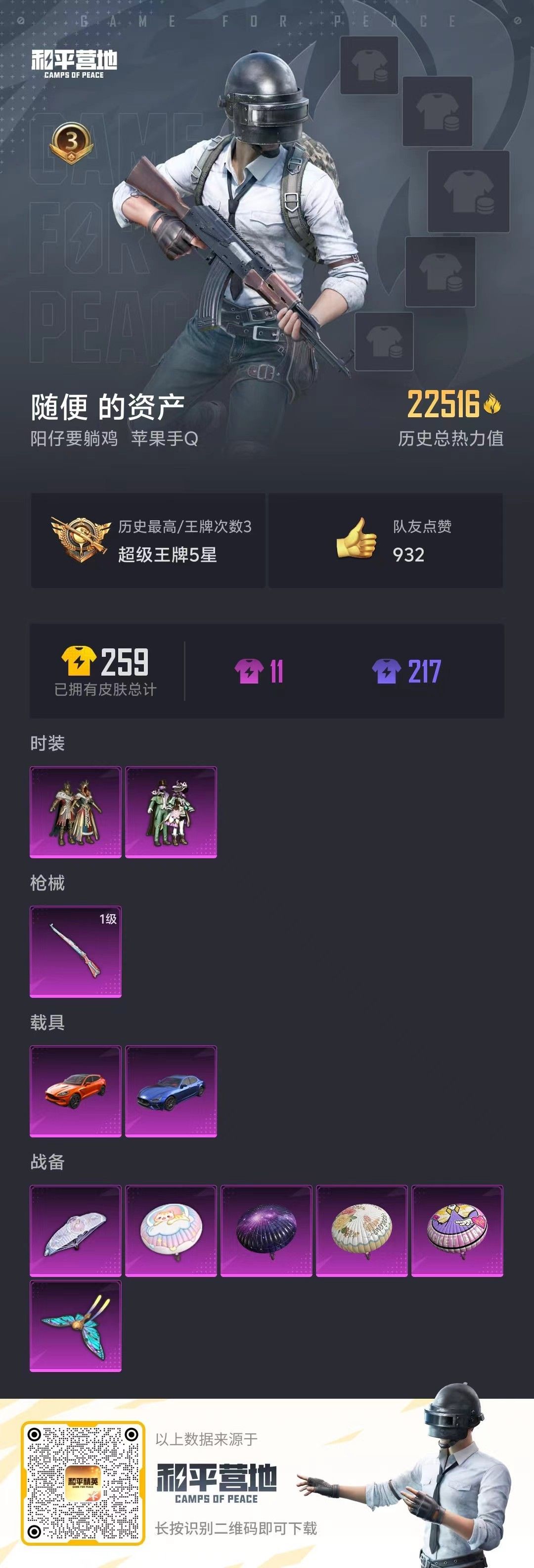 HPKG334560和平精英账号详情图5