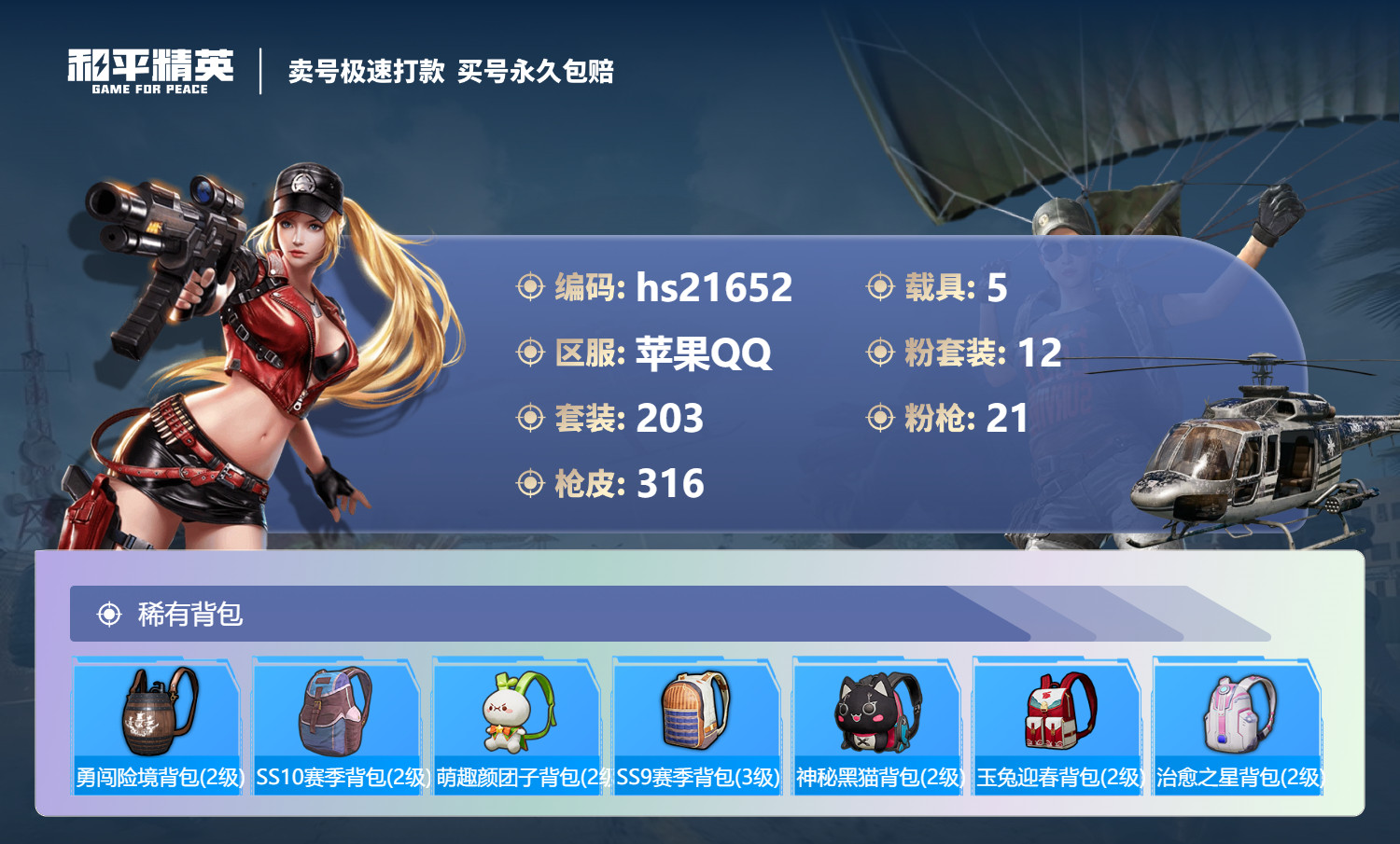 HPKG335270和平精英账号详情图14