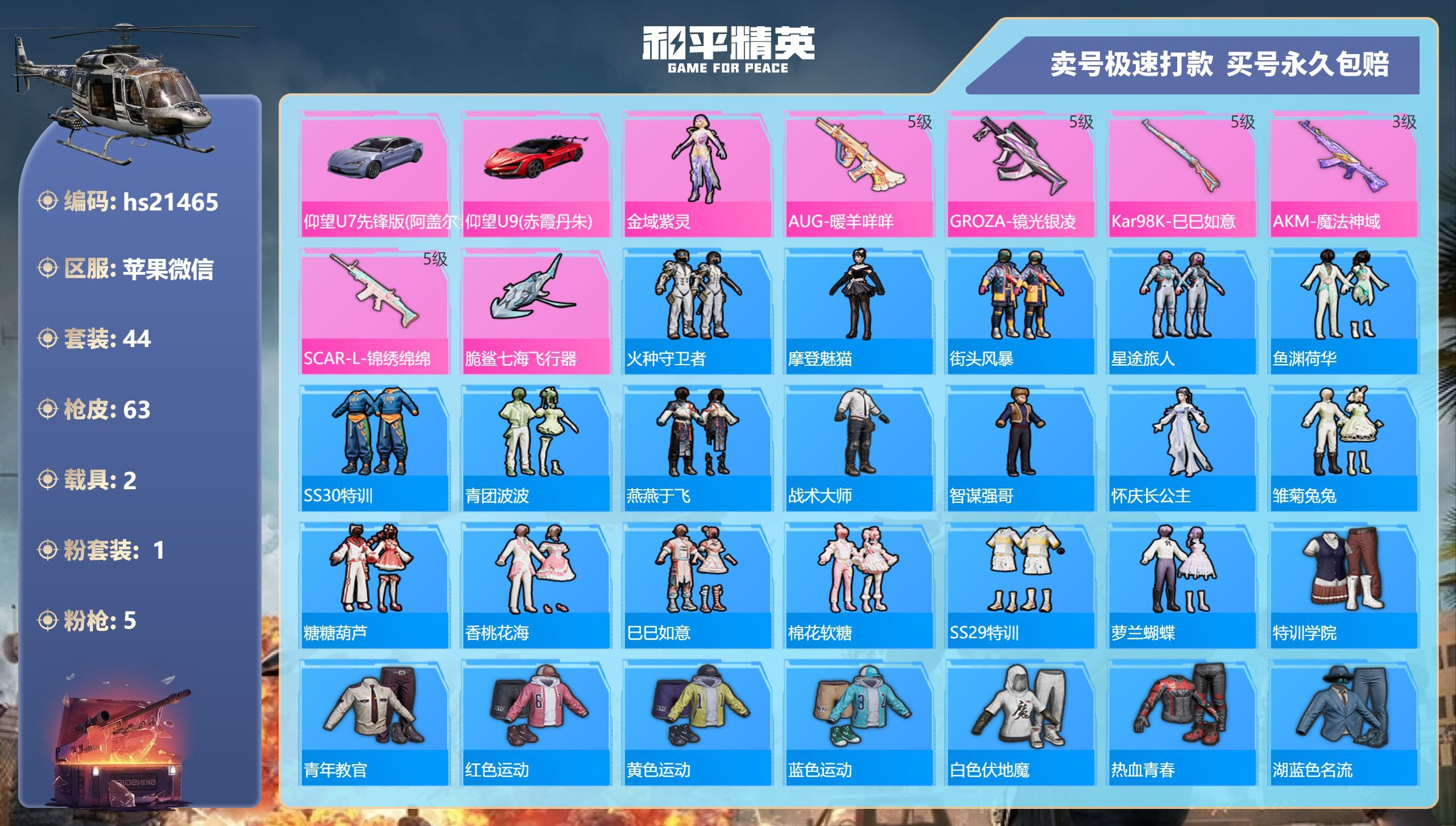 HPKG335706和平精英账号详情图3