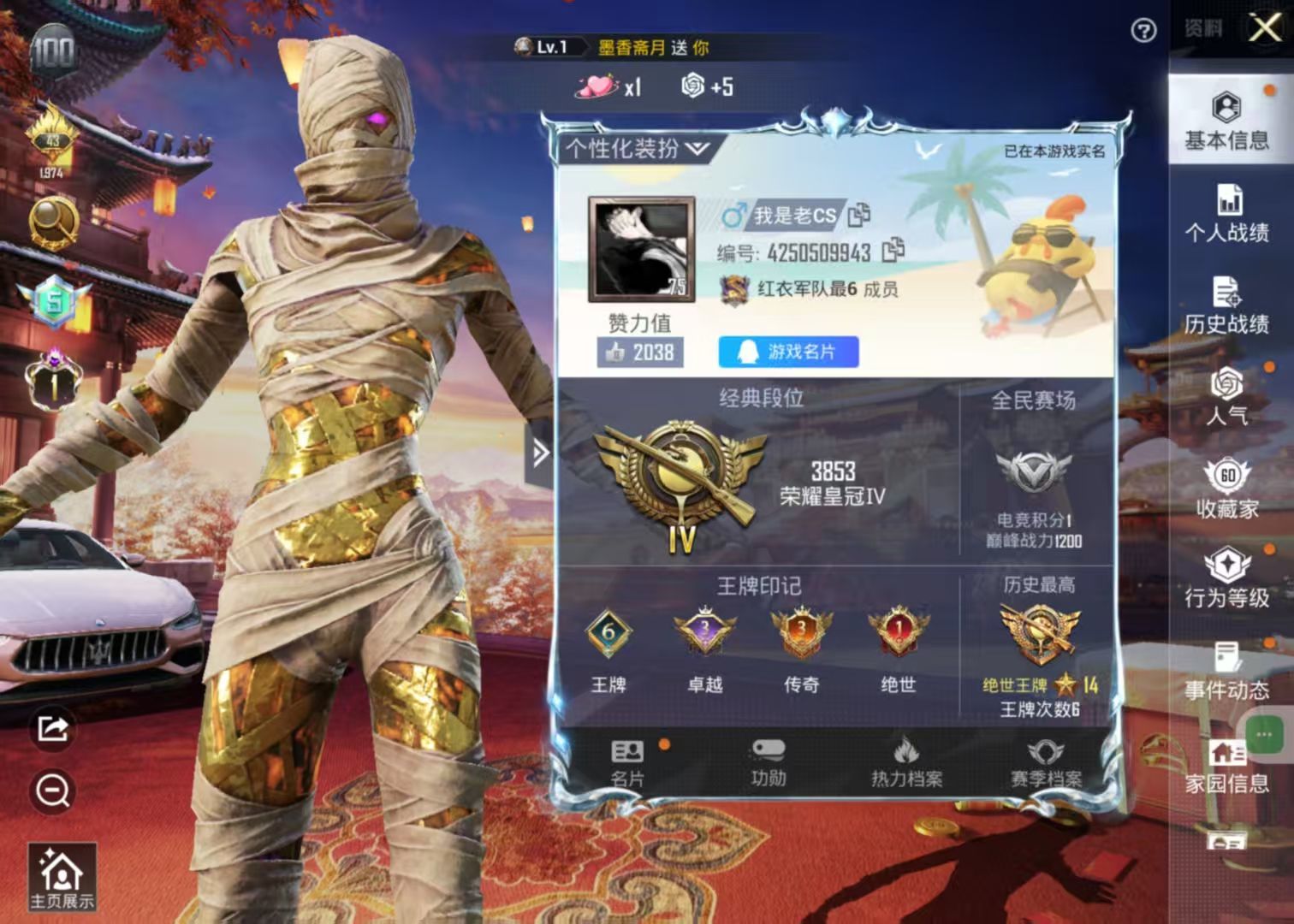 HPKG338272和平精英账号详情图4