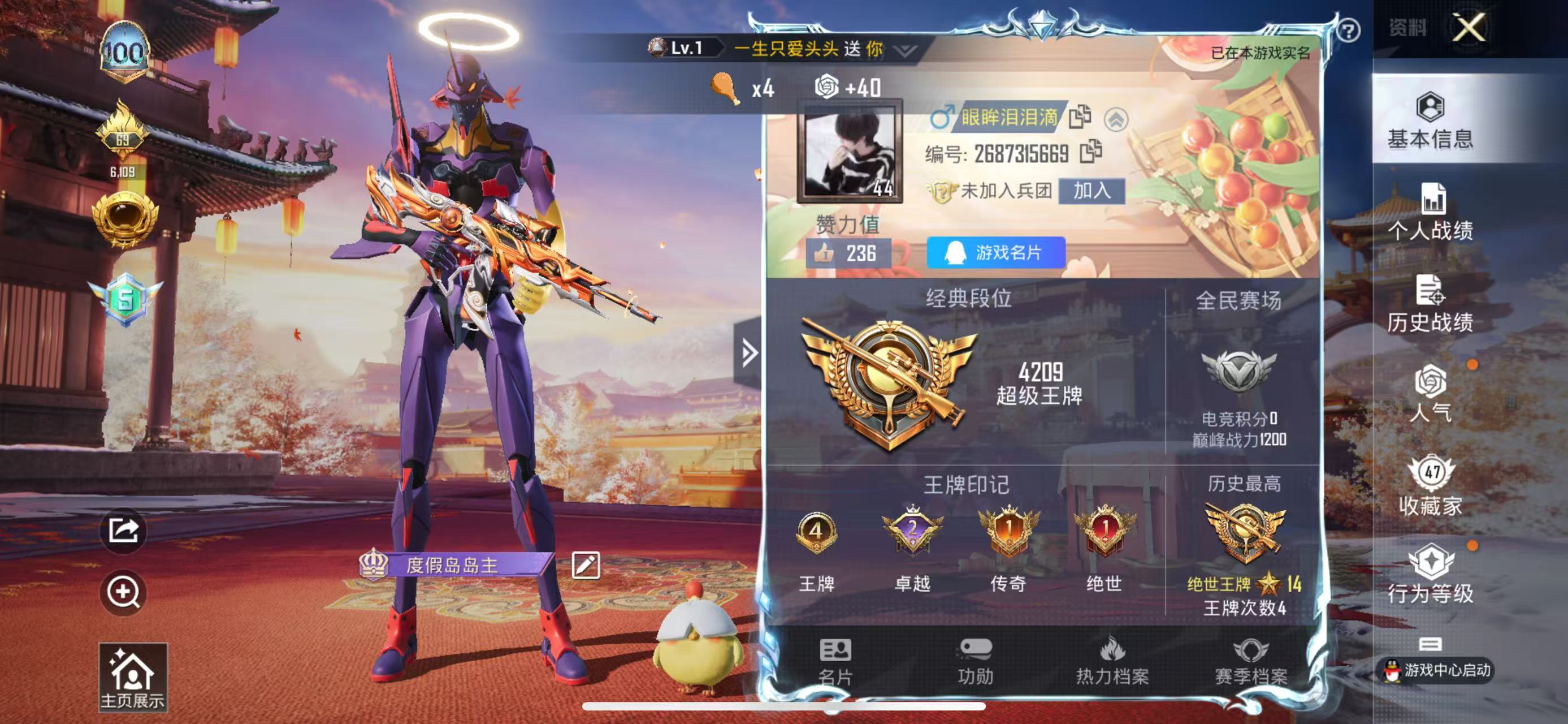 HPKG344109和平精英账号详情图4