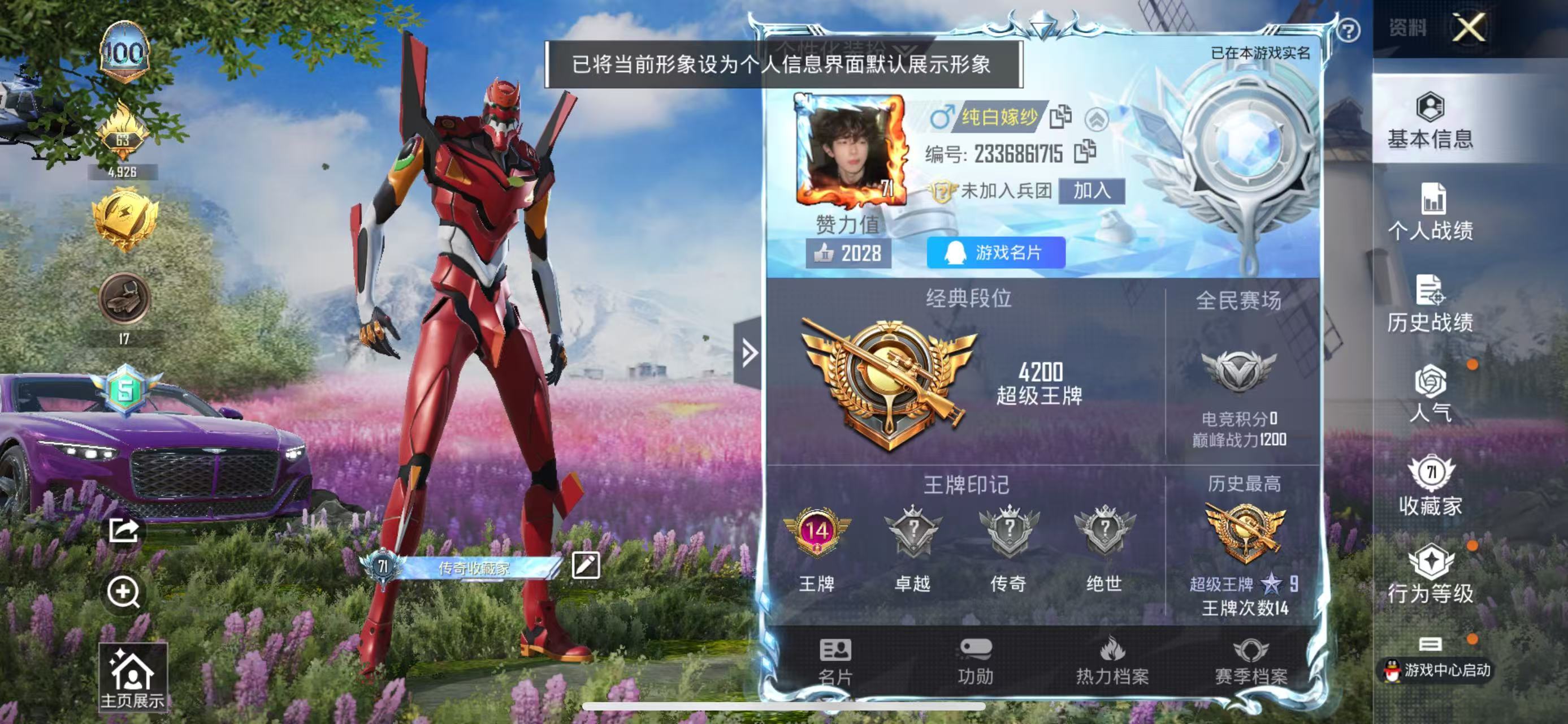 HPKG345990和平精英账号详情图4