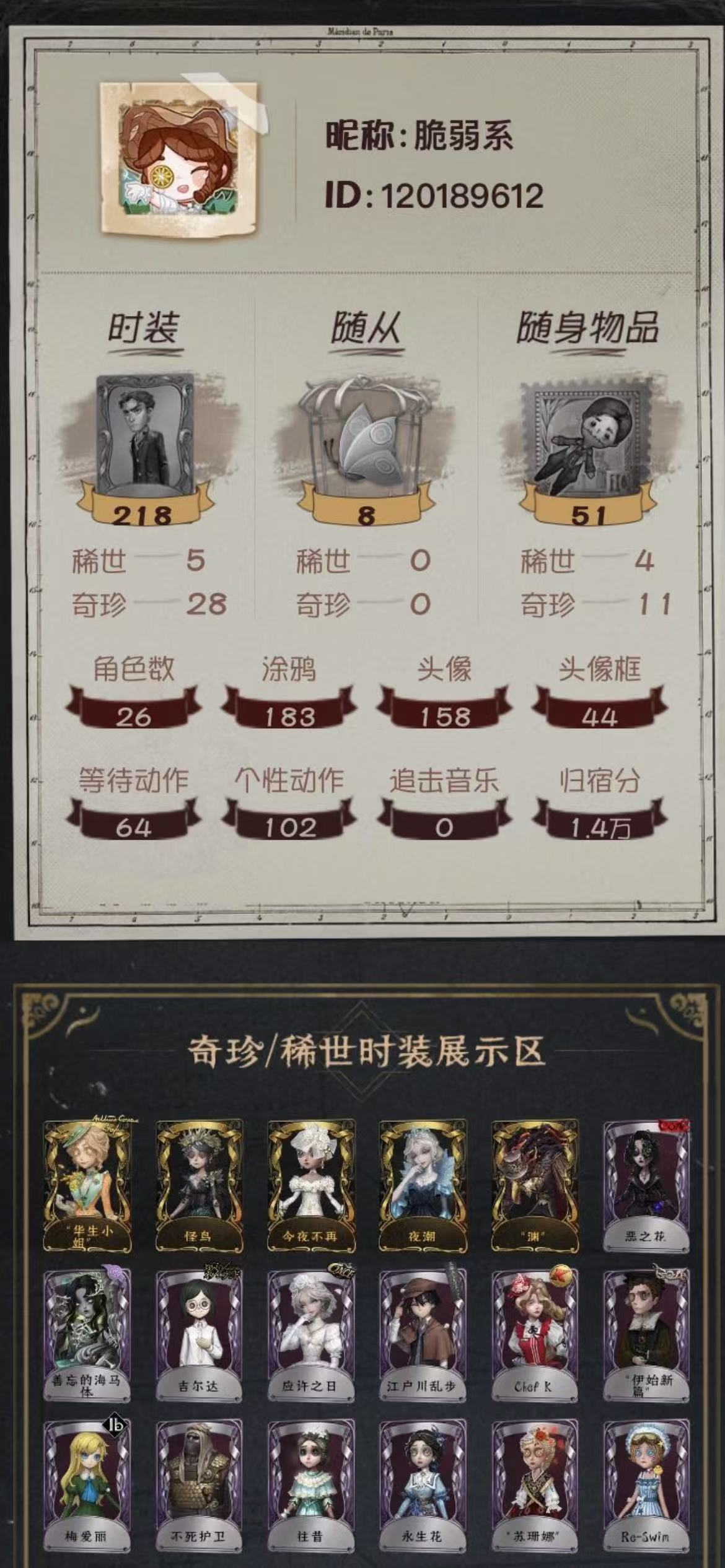 yyrg994 第五人格安官 5金28紫 ...
