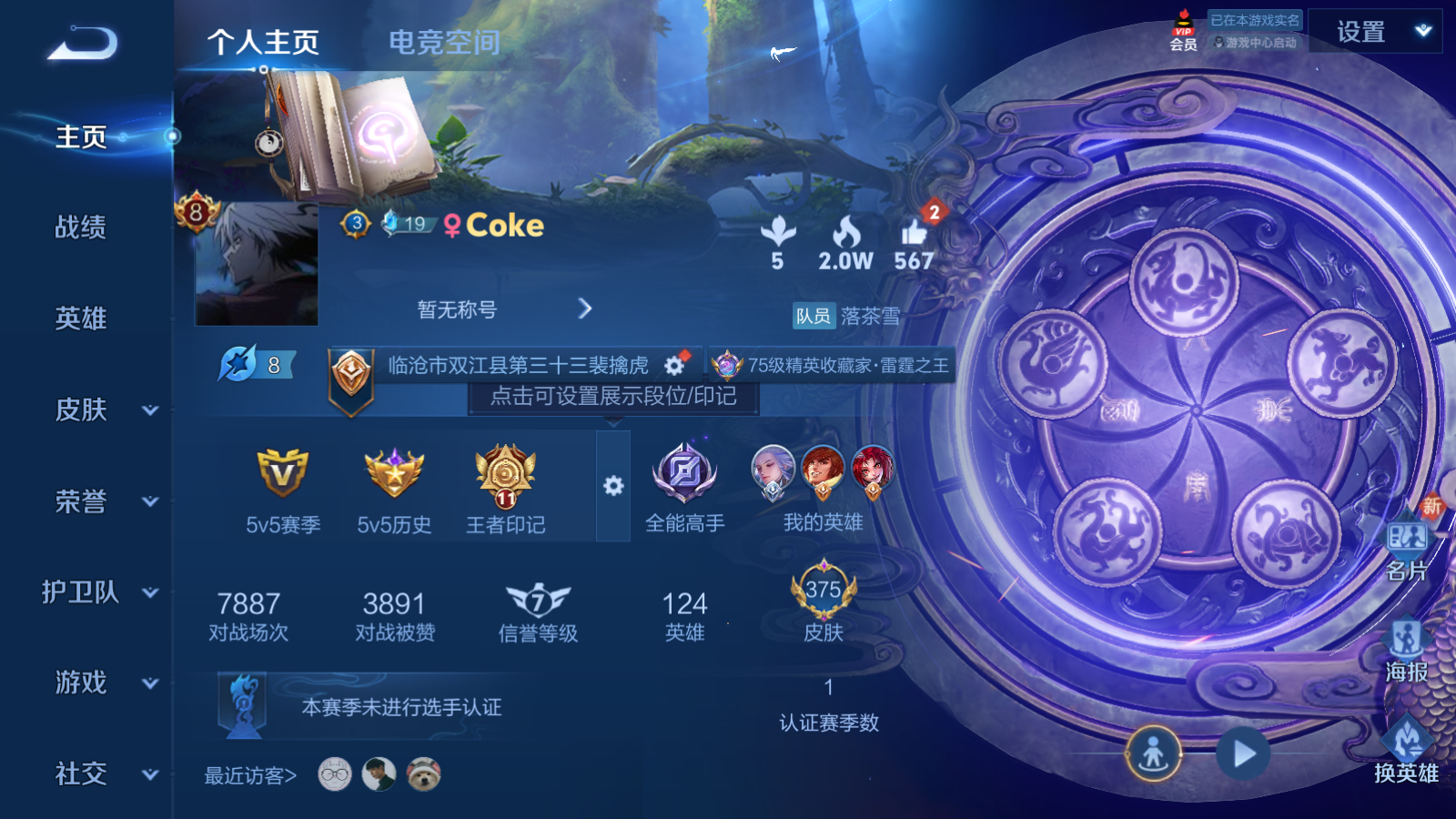 WZQM3103459王者荣耀账号详情图3