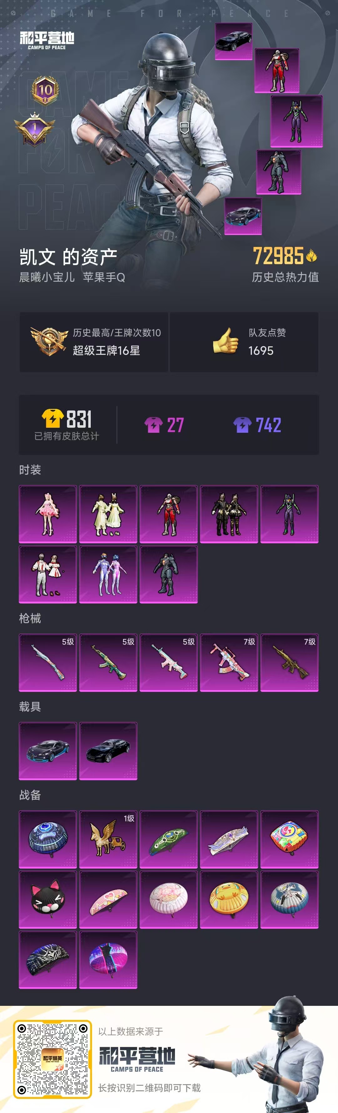 HPQK3259187和平精英账号详情图5
