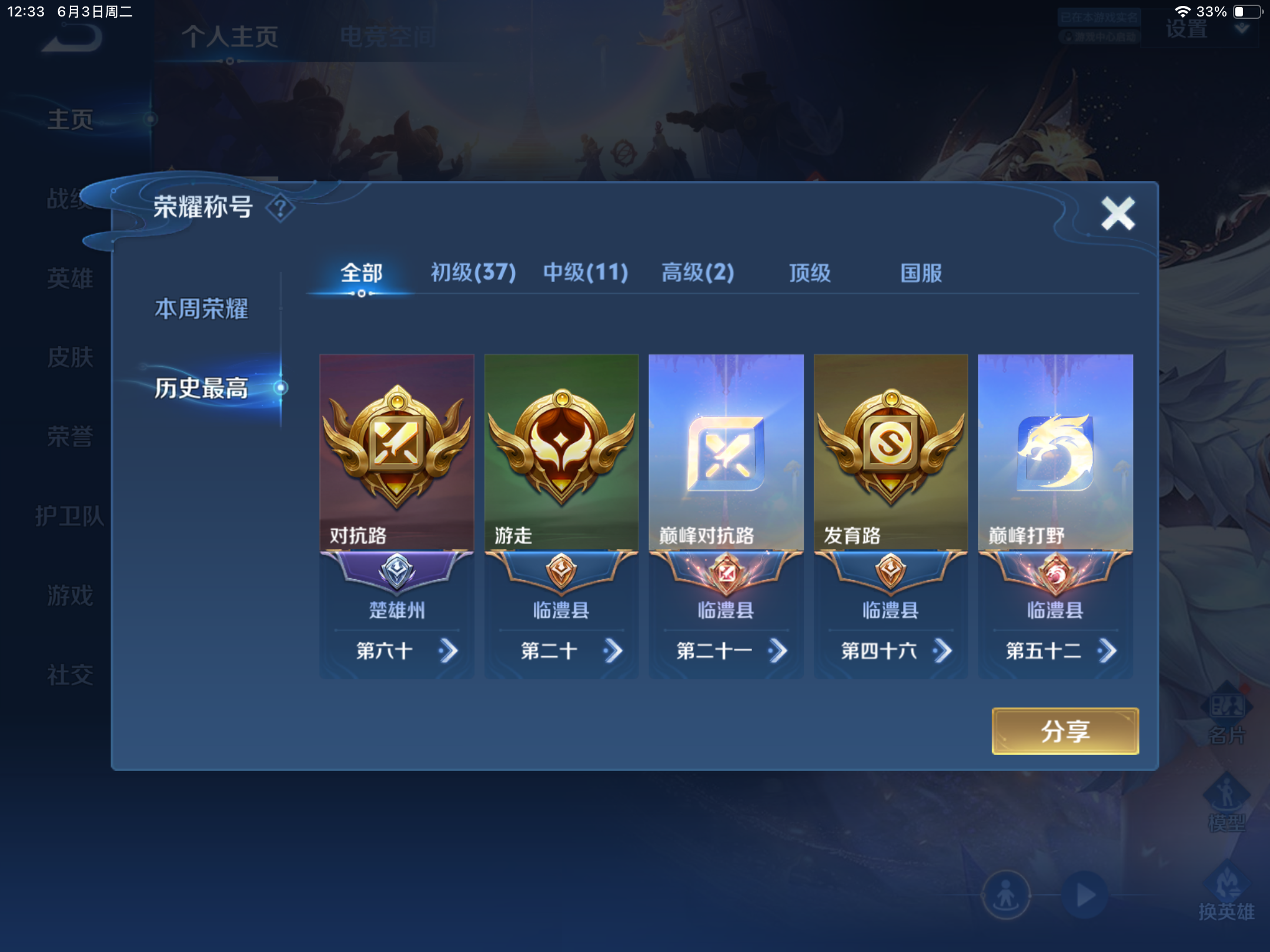 WZHJJ3218129王者荣耀账号详情图5