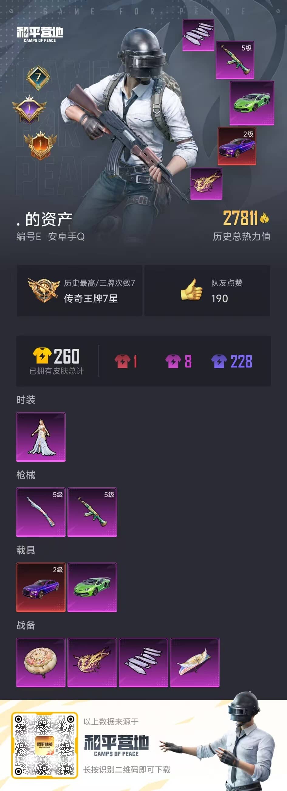 HPQM3265605和平精英账号详情图5 HPQM3265605和平精英账号详情图5