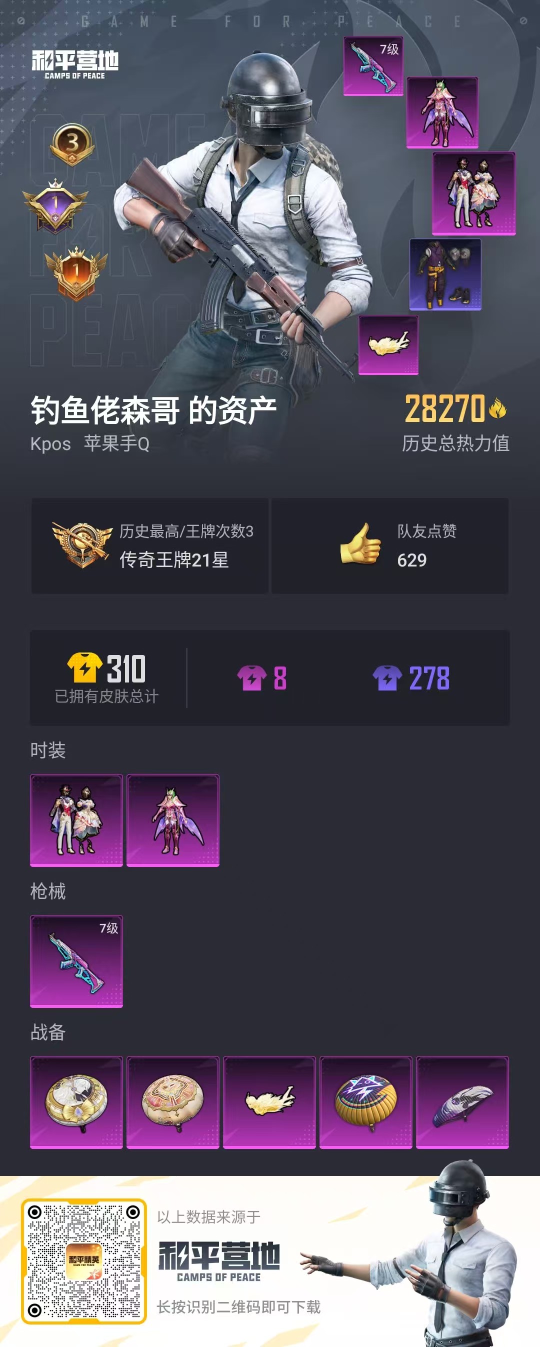 HPQK3265991和平精英账号详情图4