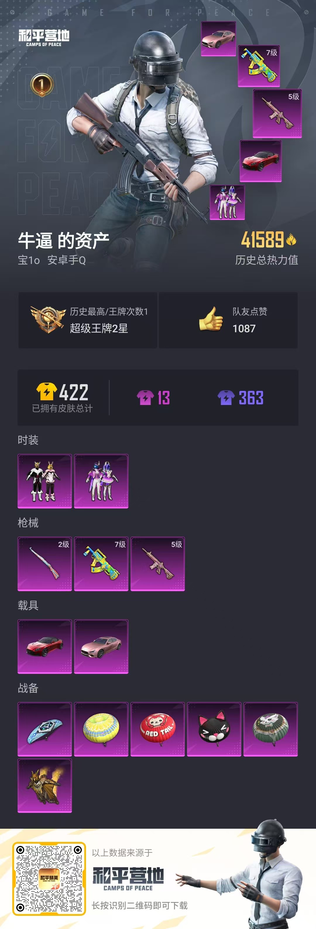 HPQK3265903和平精英账号详情图6