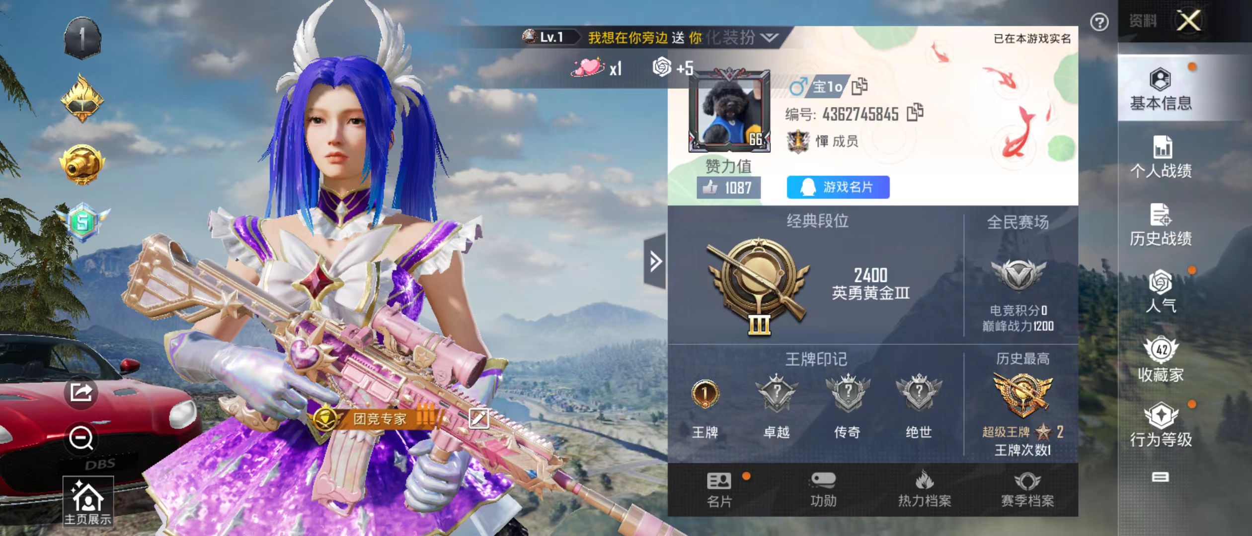 HPQK3265903和平精英账号详情图5