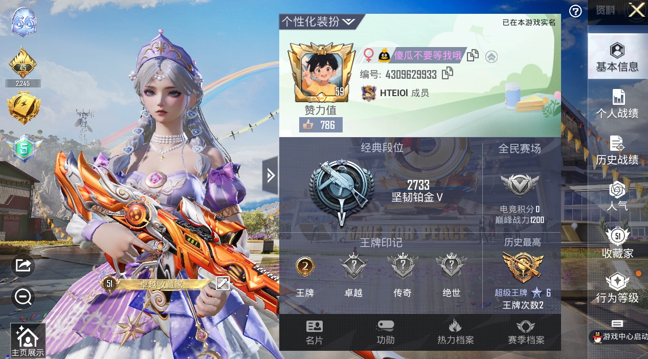 HPQM3265982和平精英账号详情图2