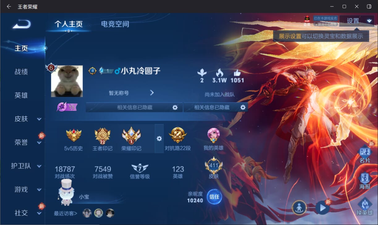 王者荣耀账号安卓QQ号496472247/英雄123/皮肤411