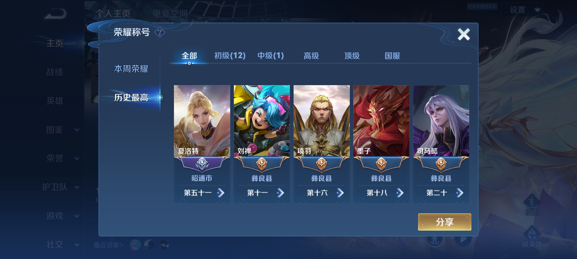 WZHJJ3218331王者荣耀账号详情图3