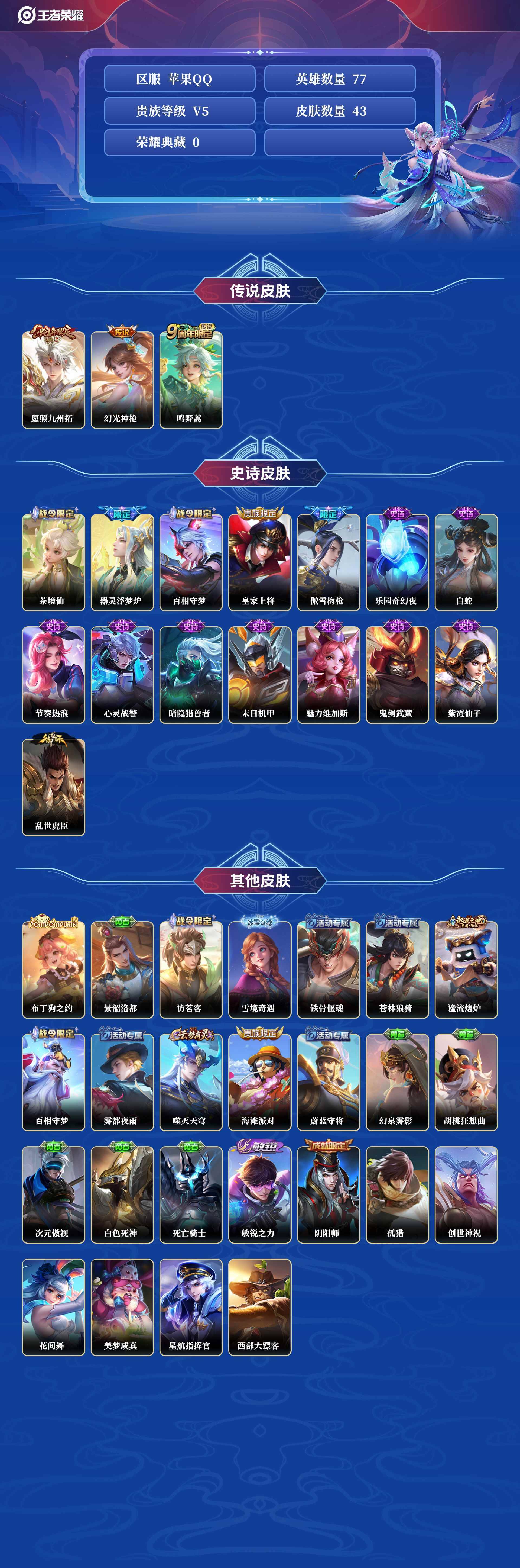 WZCU3206458王者荣耀账号详情图2 WZCU3206458王者荣耀账号详情图2