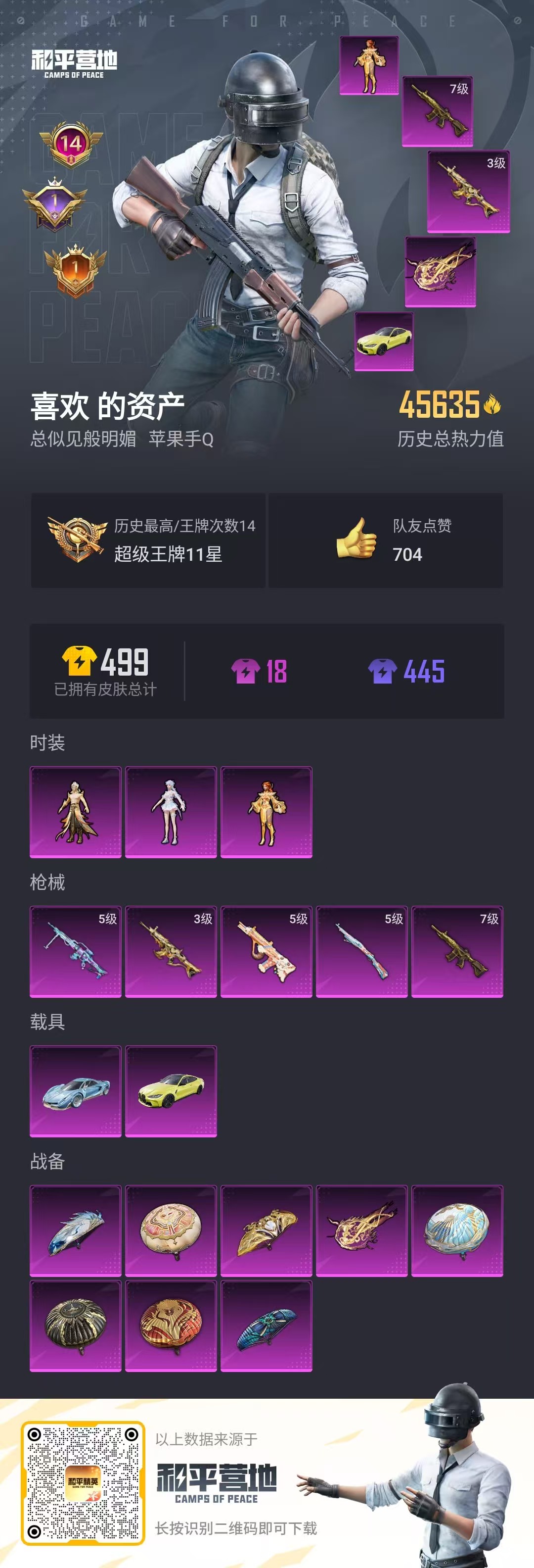HPQK3324385和平精英账号详情图4