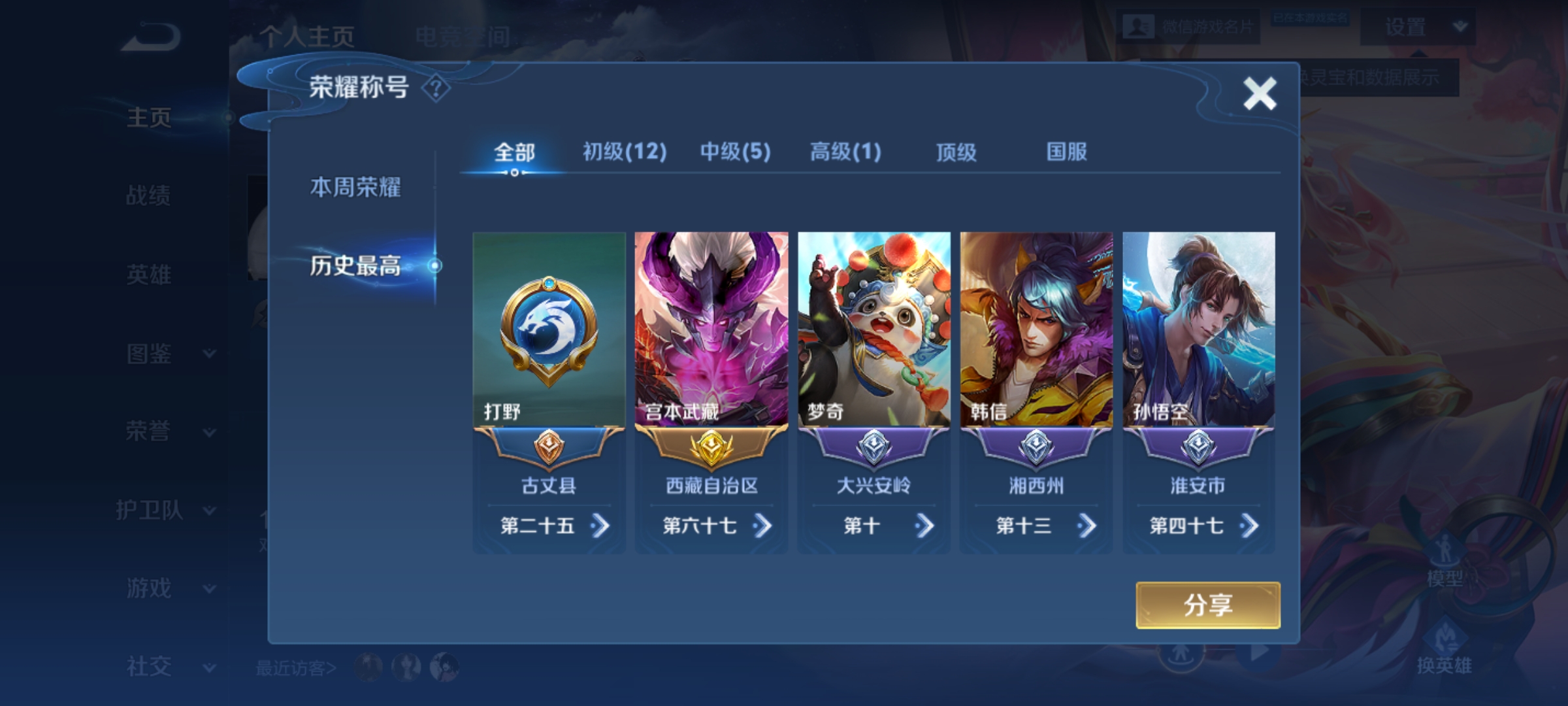 WZHJJ3218061王者荣耀账号详情图3 WZHJJ3218061王者荣耀账号详情图3