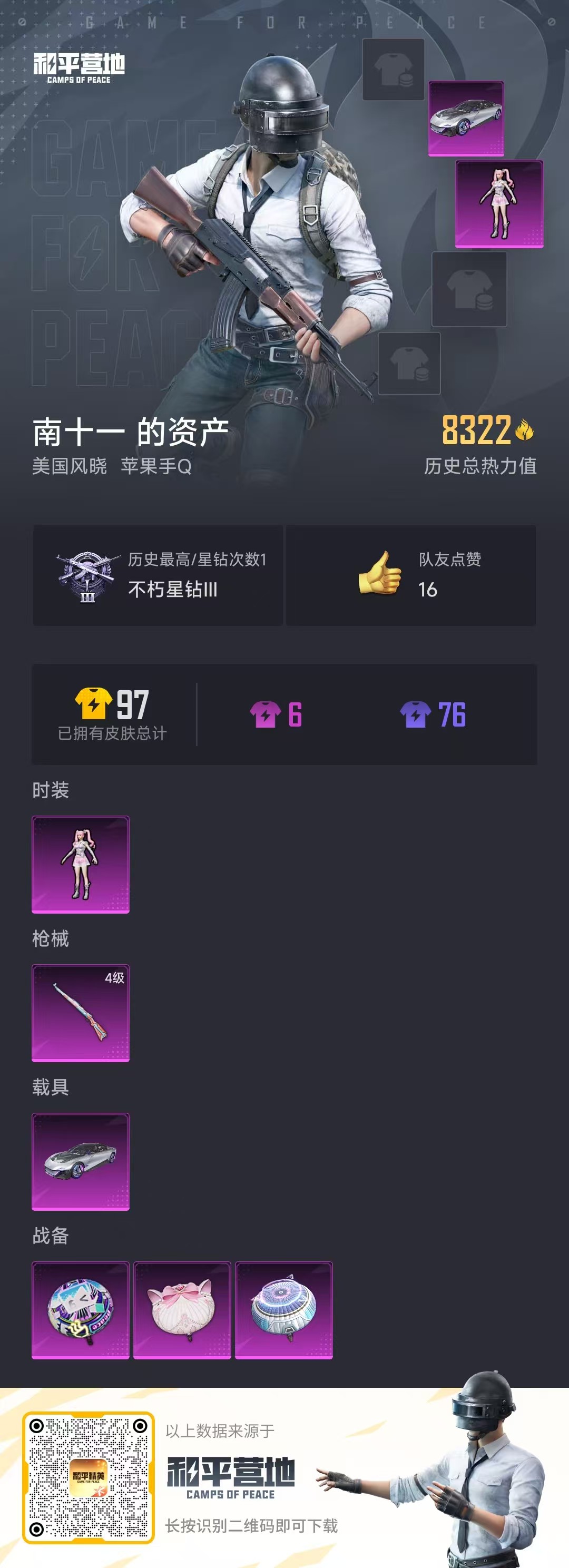 HPQK3324397和平精英账号详情图3 HPQK3324397和平精英账号详情图3