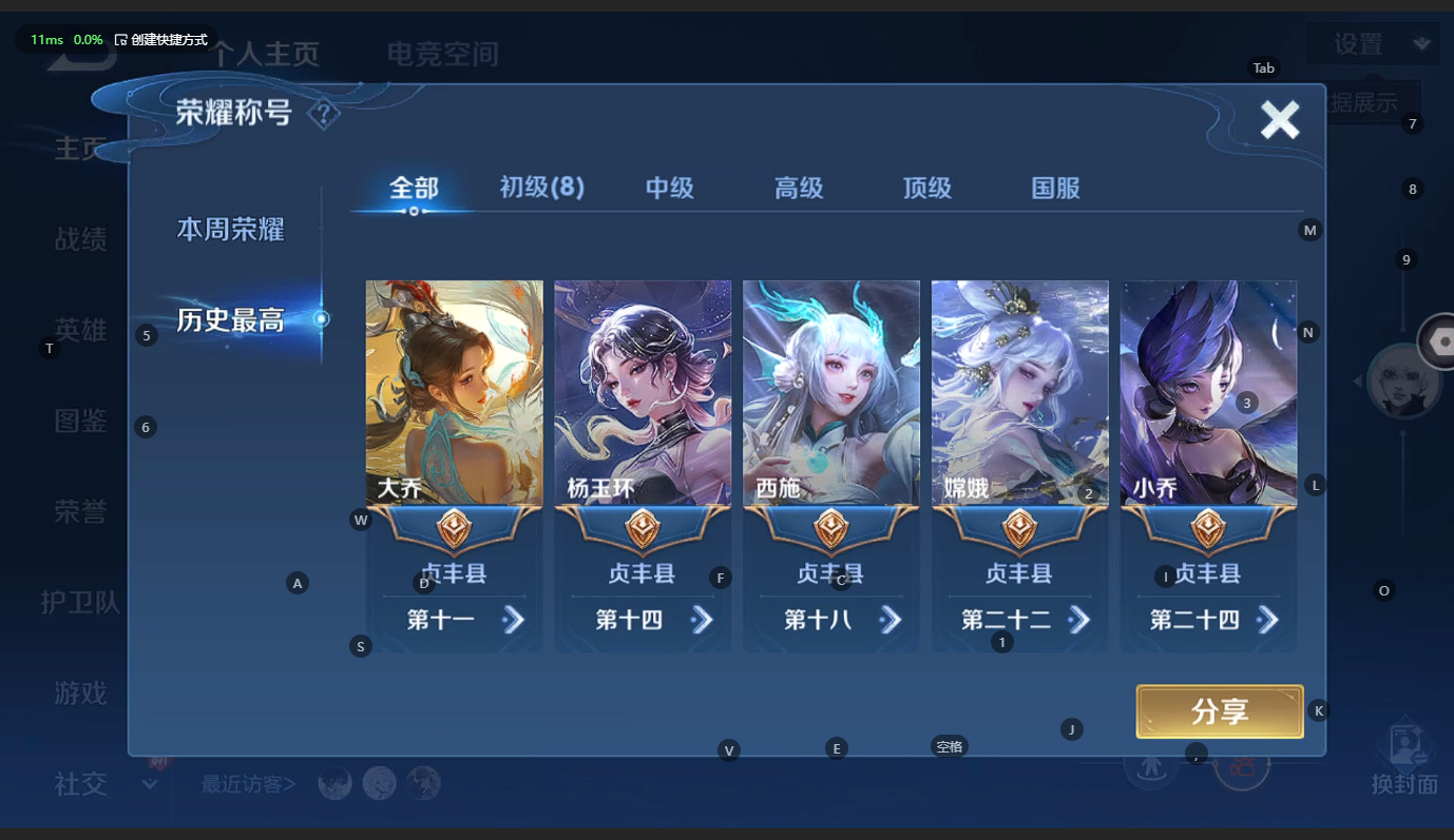 WZCMW3218181王者荣耀账号详情图4 WZCMW3218181王者荣耀账号详情图4