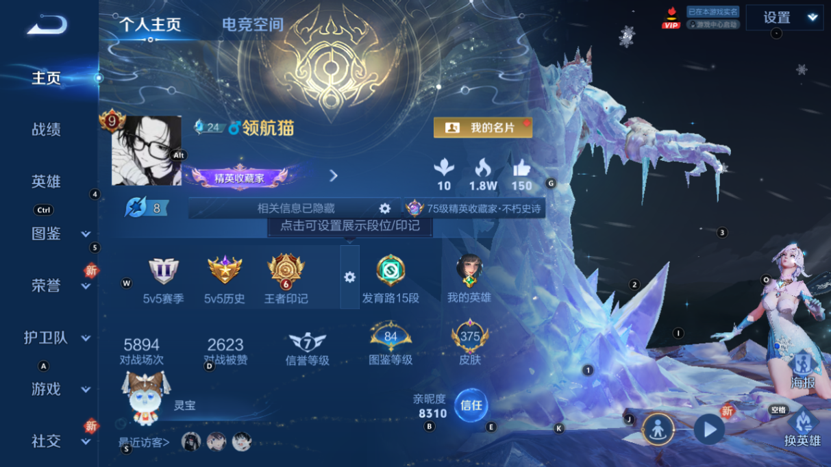 王者荣耀账号安卓QQ125英雄-375皮肤-【v9-2典藏1珍品传说28传说2星元375皮】实名: 可修改 贵族等级: 