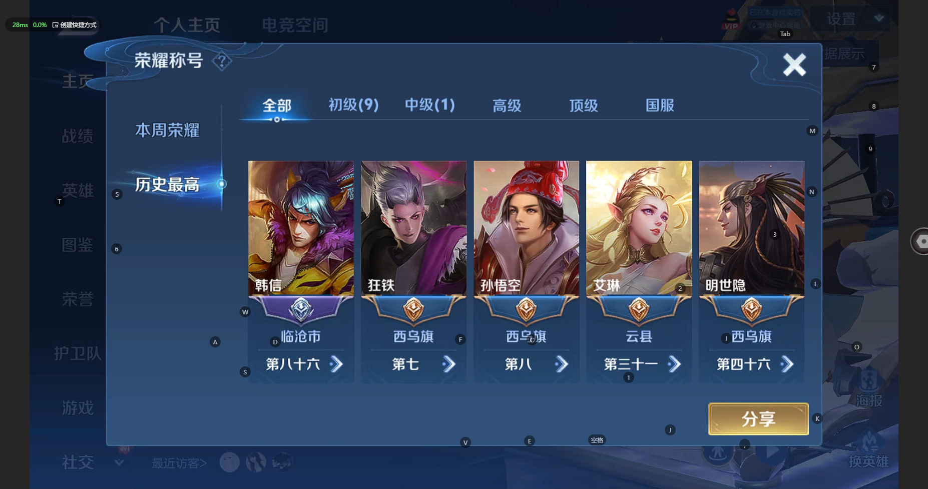 WZBSY3236230王者荣耀账号详情图2