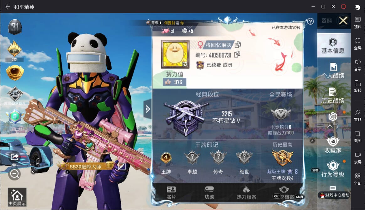 HPQM3313559和平精英账号详情图3 HPQM3313559和平精英账号详情图3