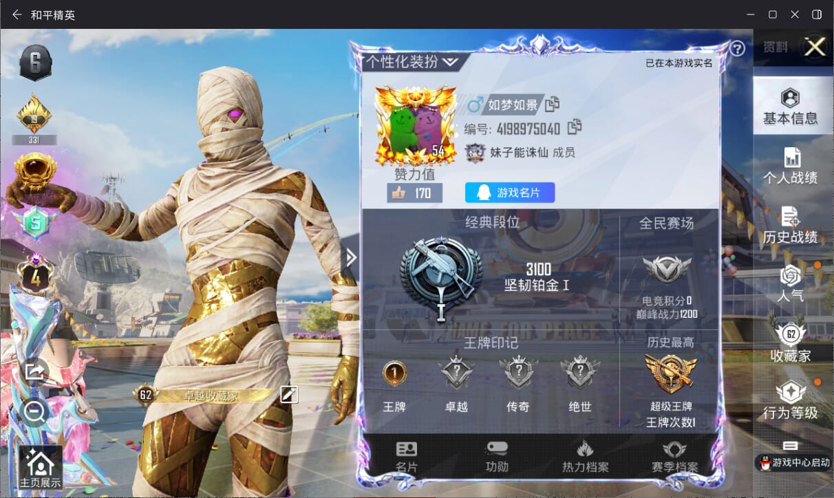 HPQM3313589和平精英账号详情图3 HPQM3313589和平精英账号详情图3